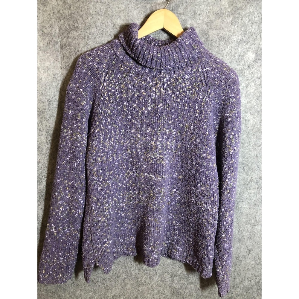 Alps Sweater Womens Medium Purple Boucle Turtleneck Chunky Knit Pullover‎ Cozy